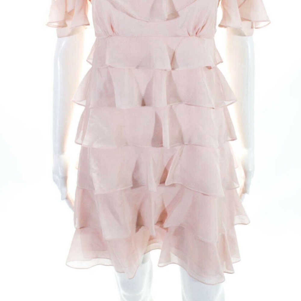 Rachel Zoe Off Shoulder Rhinestone Ruffled Dress 4 - Picture 6 of 6